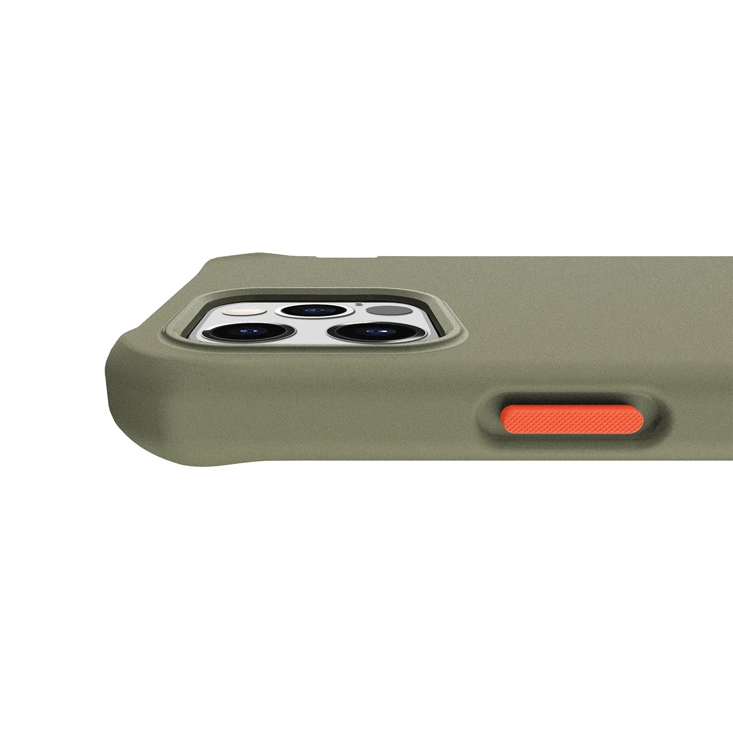 Itskins Supreme Solid iPhone 12 Pro Max Cover - Kaki And Orange - Tashqila Itskins Supreme Solid iPhone 12 Pro Max Cover - Kaki And Orange - Tashqila